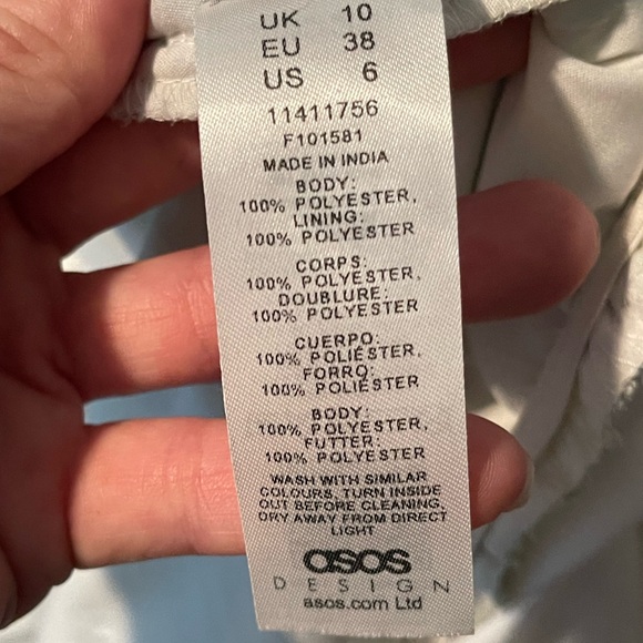 ASOS ruched puff sleeve maxi dress white base yellow blue floral print - Picture 15 of 15